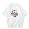 Japanese Cute Cat Printed Short Sleeved Tshirt Summer New Fashion Harajuku Loose Womens Top Love Cat Womens Clothing Tshirt