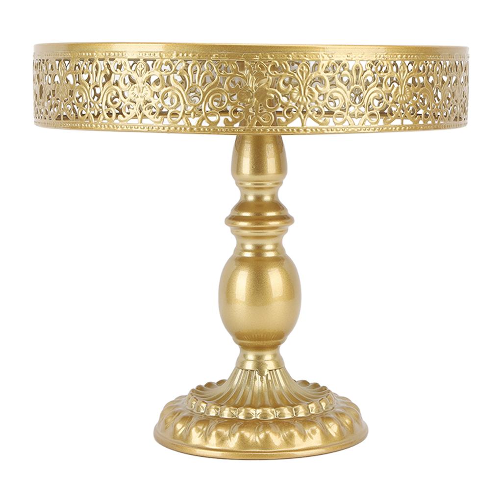 Dessert Stand Golden Cake Holder Lace Design Easy Assembly Round Treat Display for Party