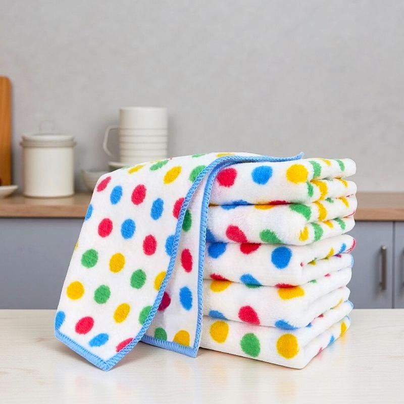 Polka Dot Lint-Free Absorbent Kitchen Dishcloth