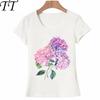 Watercolor Branch of Blooming Hydrangeas TShirt Summer Pink Flowers Art Women TShirt Maiden Casual Tees Fashion Woman Tops