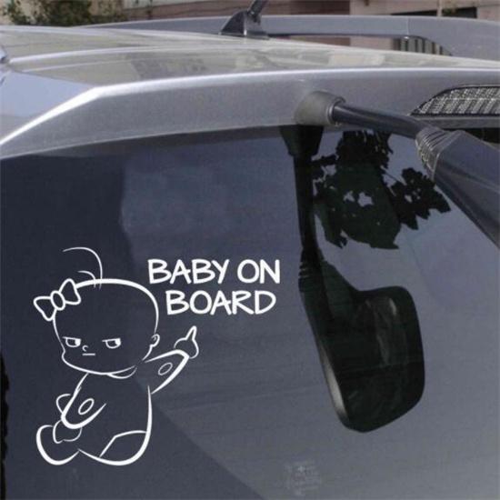 Sheet of Car Sticker Cute Cartoon Baby On Board Letter Car Window Sticker Decal Decor Warning Sign