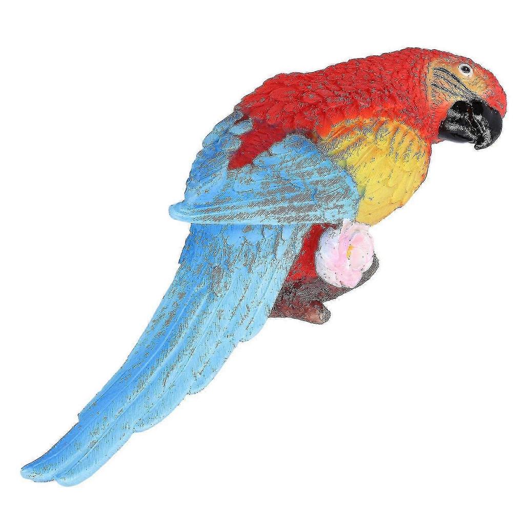 Macaw Wall Hanging Sculpture Synthetic Resin Suspended Parrot Statue Garden Landscape Animal Sculpture Decoration