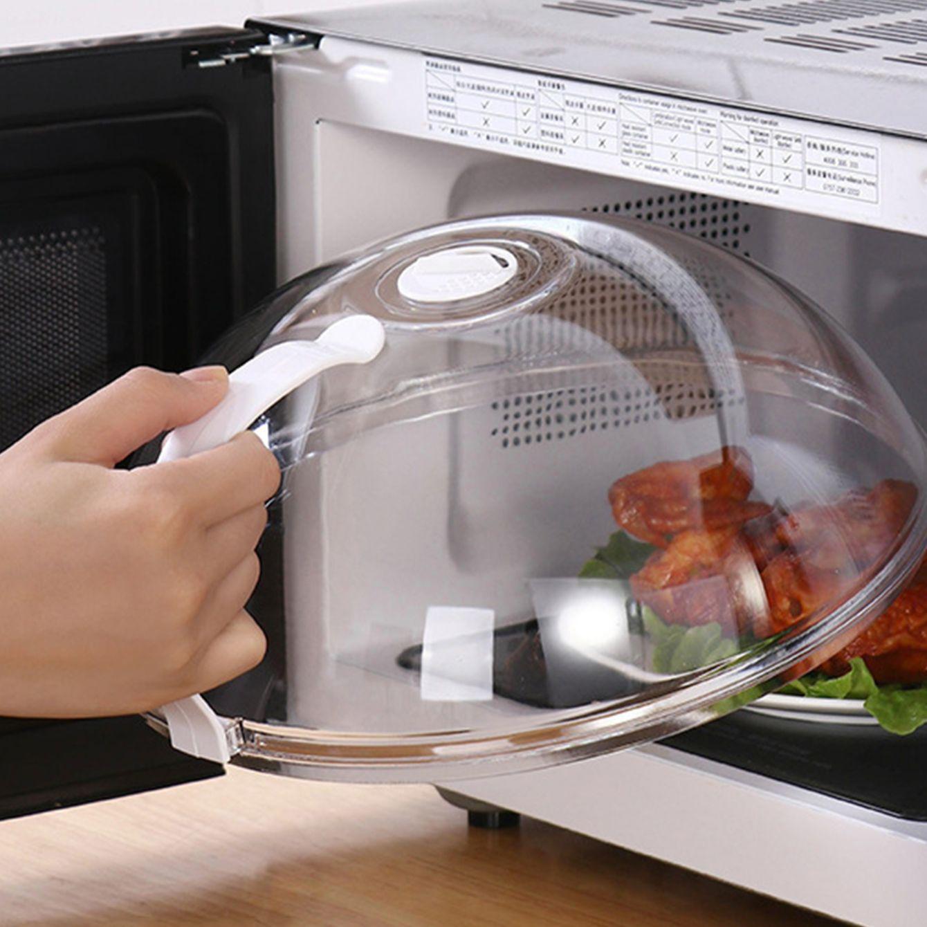 

Microwave food splash proof cover, household oven heating cover, plate transparent cover, handle, cooking utensils accessories прозорий