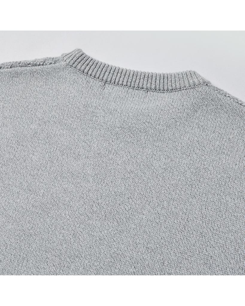 WORTHWHILE MOVEMENT Rhombus Crewneck Sweater (Light Grey)