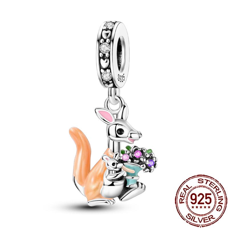 New Charms Copper Cute Animal Pets Charm Beads Fit Snake Chain Bracelet Necklace Women Diy Jewelry