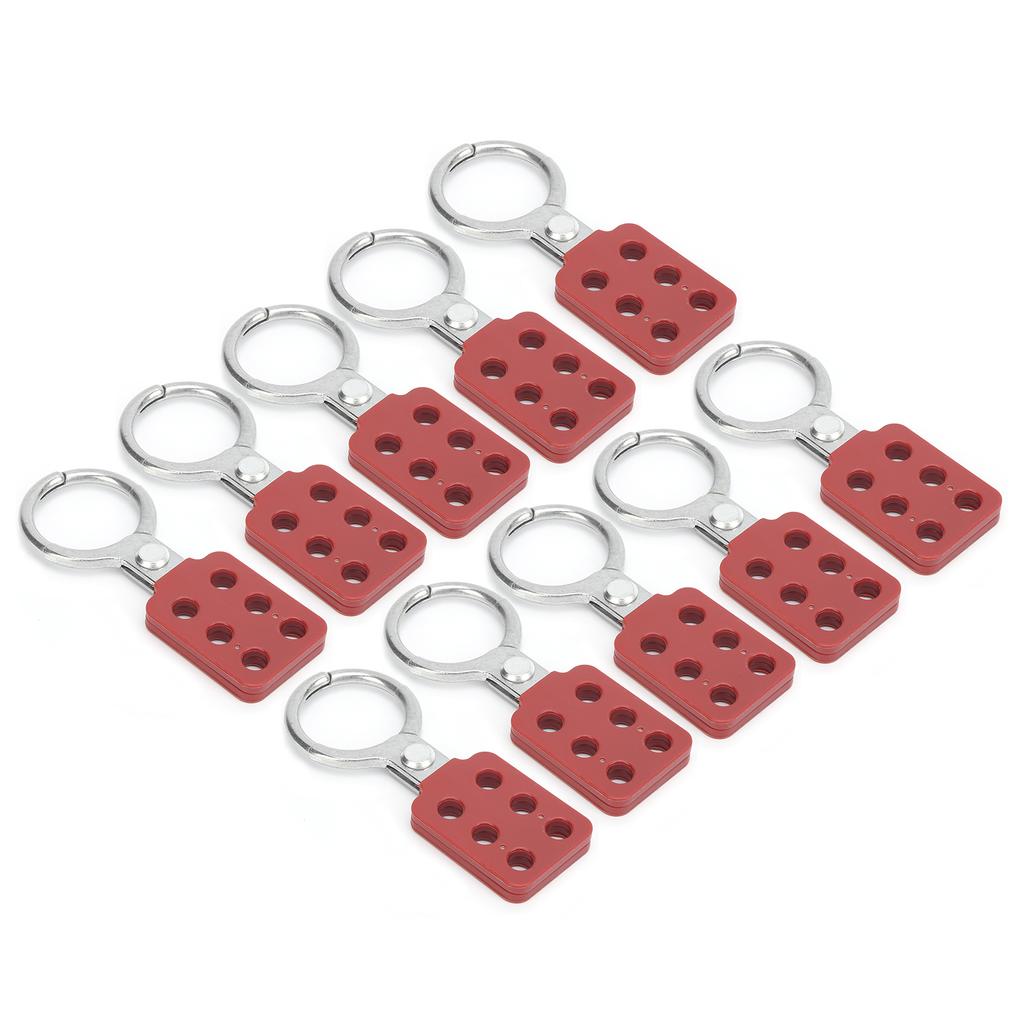 10pcs Lockout Hasp 38mm1.5in 6 Holes Aluminium Insulation for Flammable Explosive Places