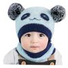 Baby Cartoon Bear Ear Ear Boy Girl Children Soft Hat+Scarf Two Piece Set