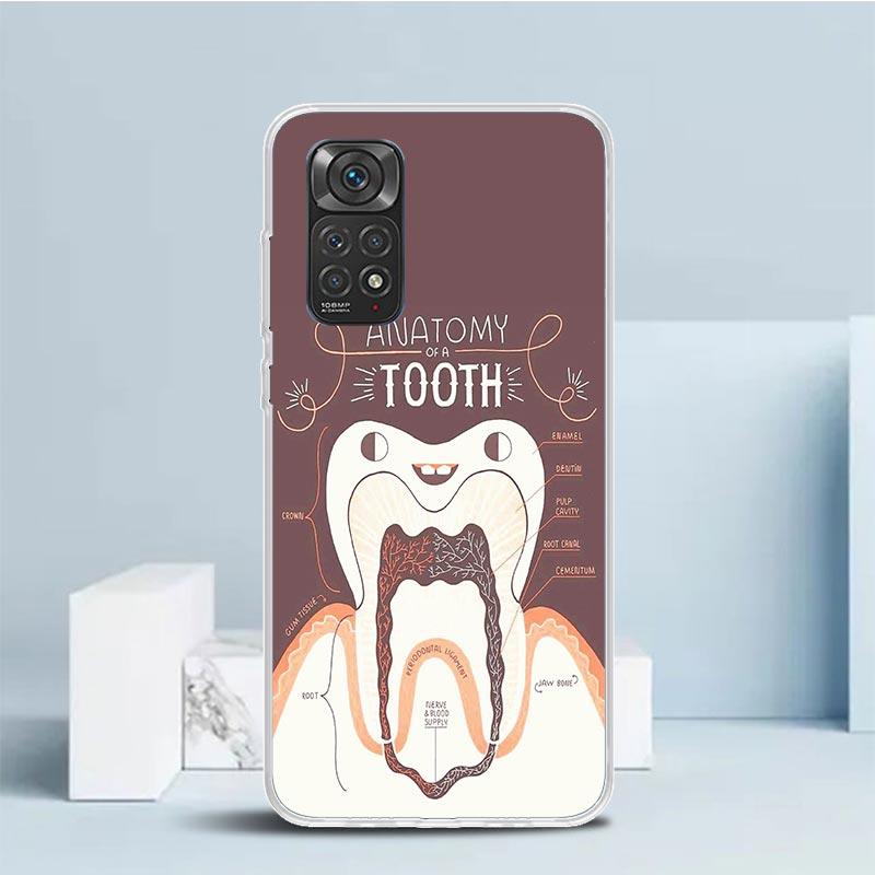 Wisdom Teeth Dentist Tooth Phone Case For Xiaomi Redmi Note 15 14 14S 13 12S 12 Pro Plus 11S 11 11T 11E 10S 10 + Soft TPU Back C