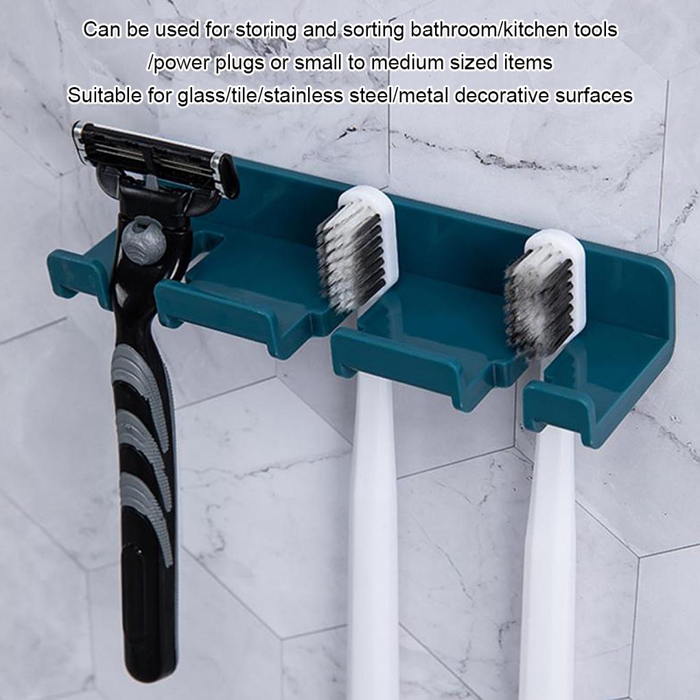 Wall-mounted Hook Tooth Brush Holder Door Bag Hooks Storage Organizer Multi-purpose Hanger Accessory for Kitchen Bedroom