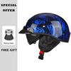 Half Face Motorcycle Helmets ABS Vintage Half Face Helmet Casco Moto Motorcycle Open Half Helmet Biker Pilot DOT Approved M-XXL