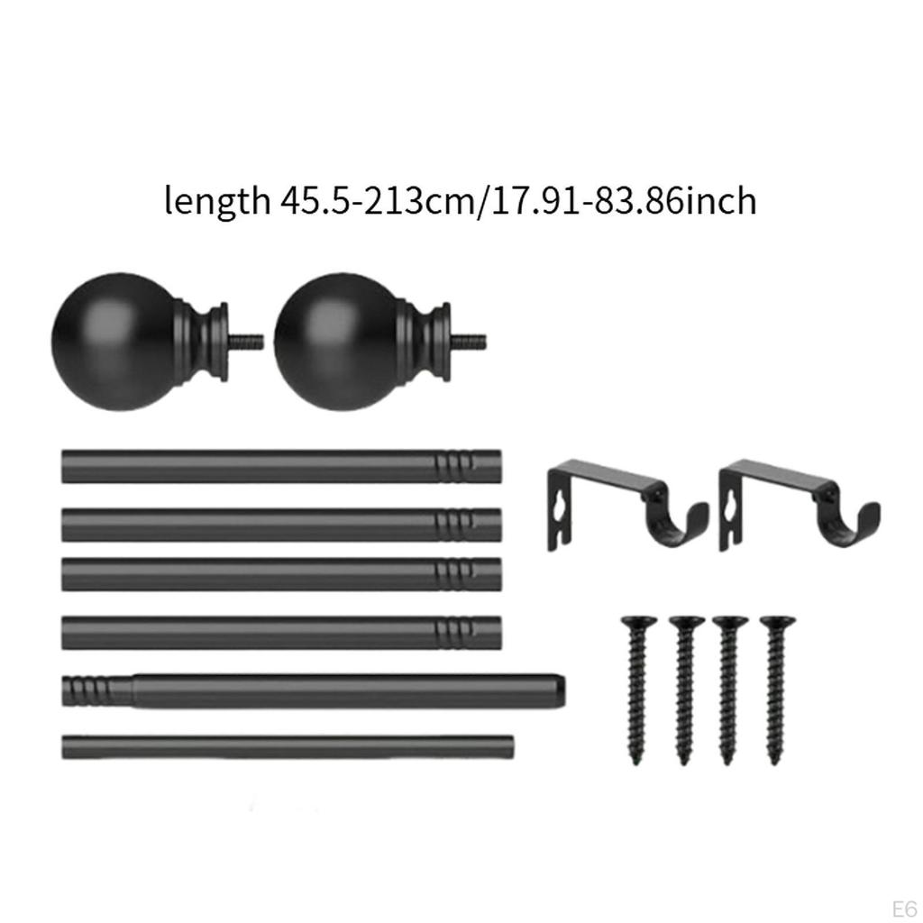 Adjustable Curtain Rod Set with Brackets for Home And Bedroom