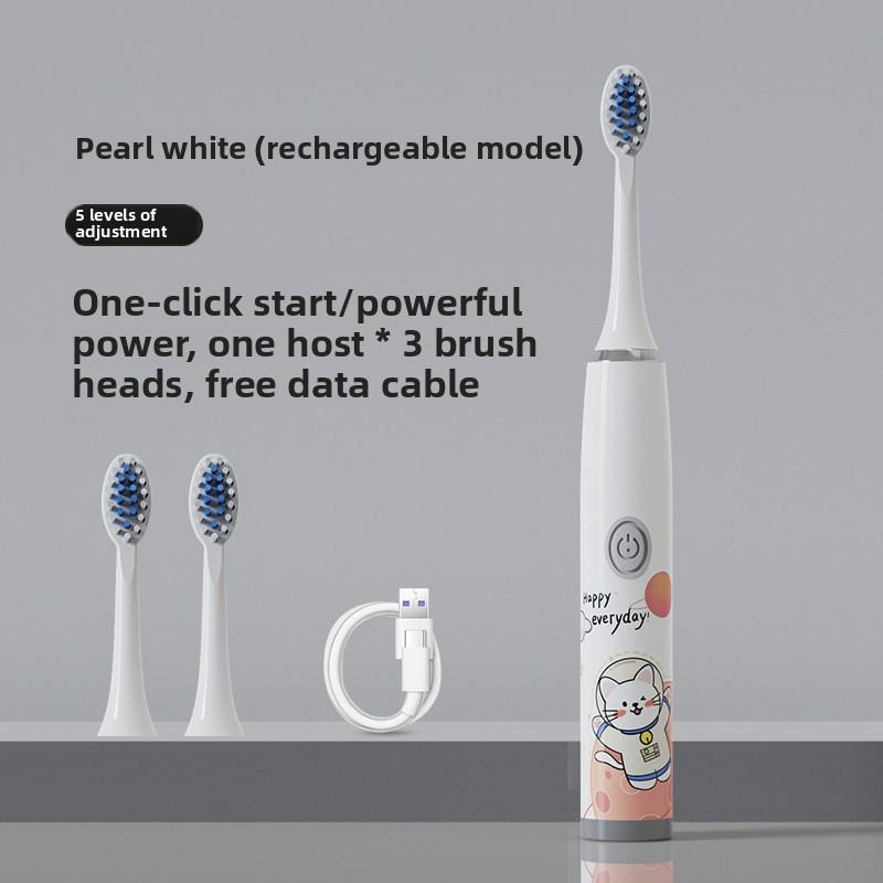 Children's Electric Toothbrush Cartoon Soft Hair IP6 Waterproof Sonic Vibration Rechargeable U-shaped Toothbrush