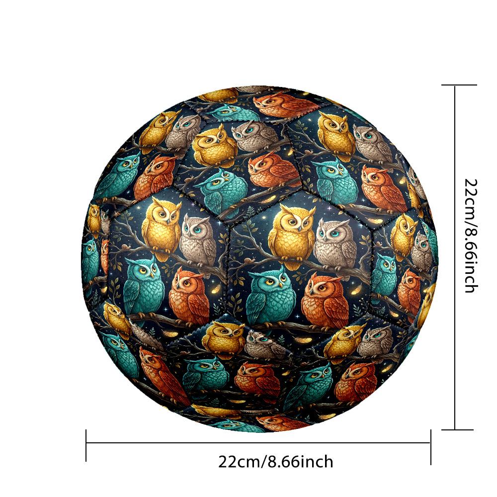 1pc Night Owls Theme Soccer Ball Football, Size 5, Lightweight PVC, Outdoor Training Soccer Ball,Gift c6583