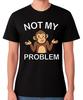 Not My Problem T-Shirt Funny Shrugging Monkey Humour Graphic Unisex Tee
