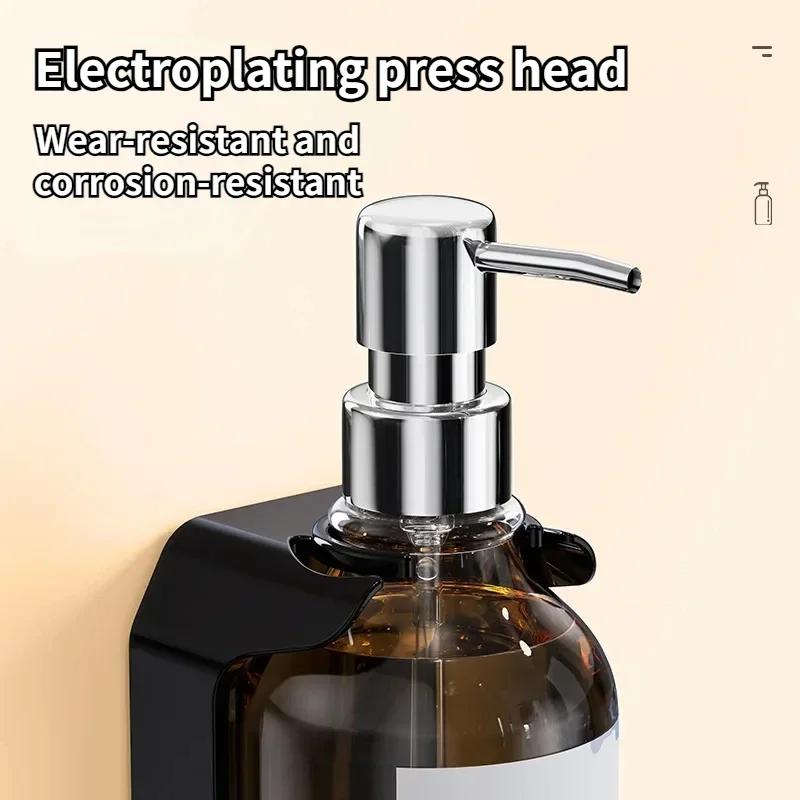 Set Dispensador de Jabón de Pared para Hotel Recargable Sin Perforación Soporte para Botellas de Desinfectante de Manos, Champú, Acondicionador para Pared de Ducha