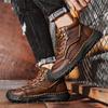Autumn/Winter Men's Genuine Leather Ankle Boots Non-slip Casual High Top Men's Ankle Boots