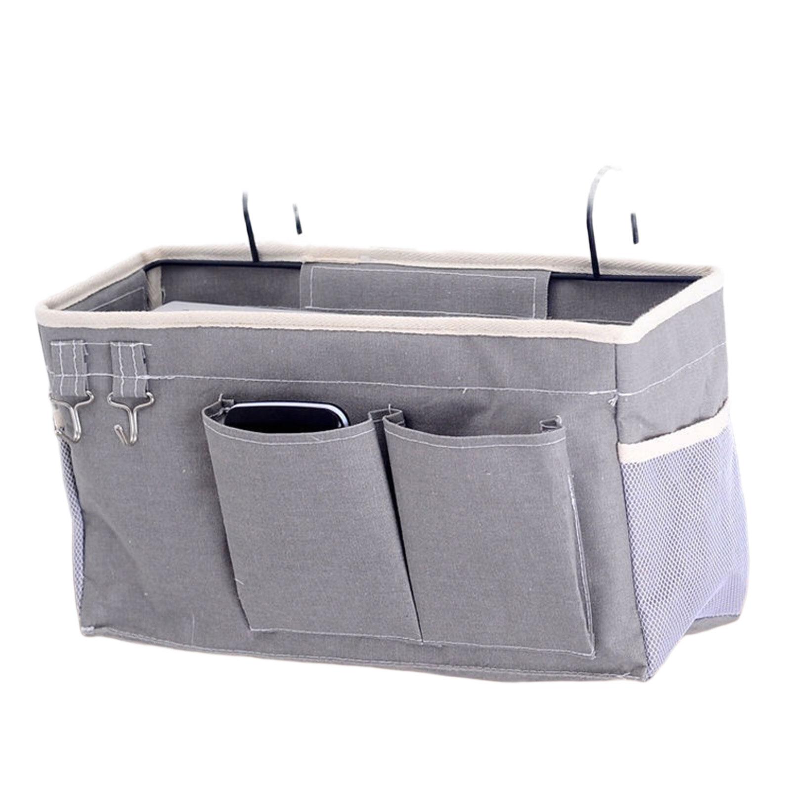 Сумка для хранения большой вместимости для книг и пультов хлопок-лен прикроватный карман-органайзер аксессуары для студенческого общежития 8 1159₽