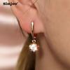 SIMJOO Rose Gold Color Fashionable Geometric Shape Noble Women's Stone Earrings Pendants