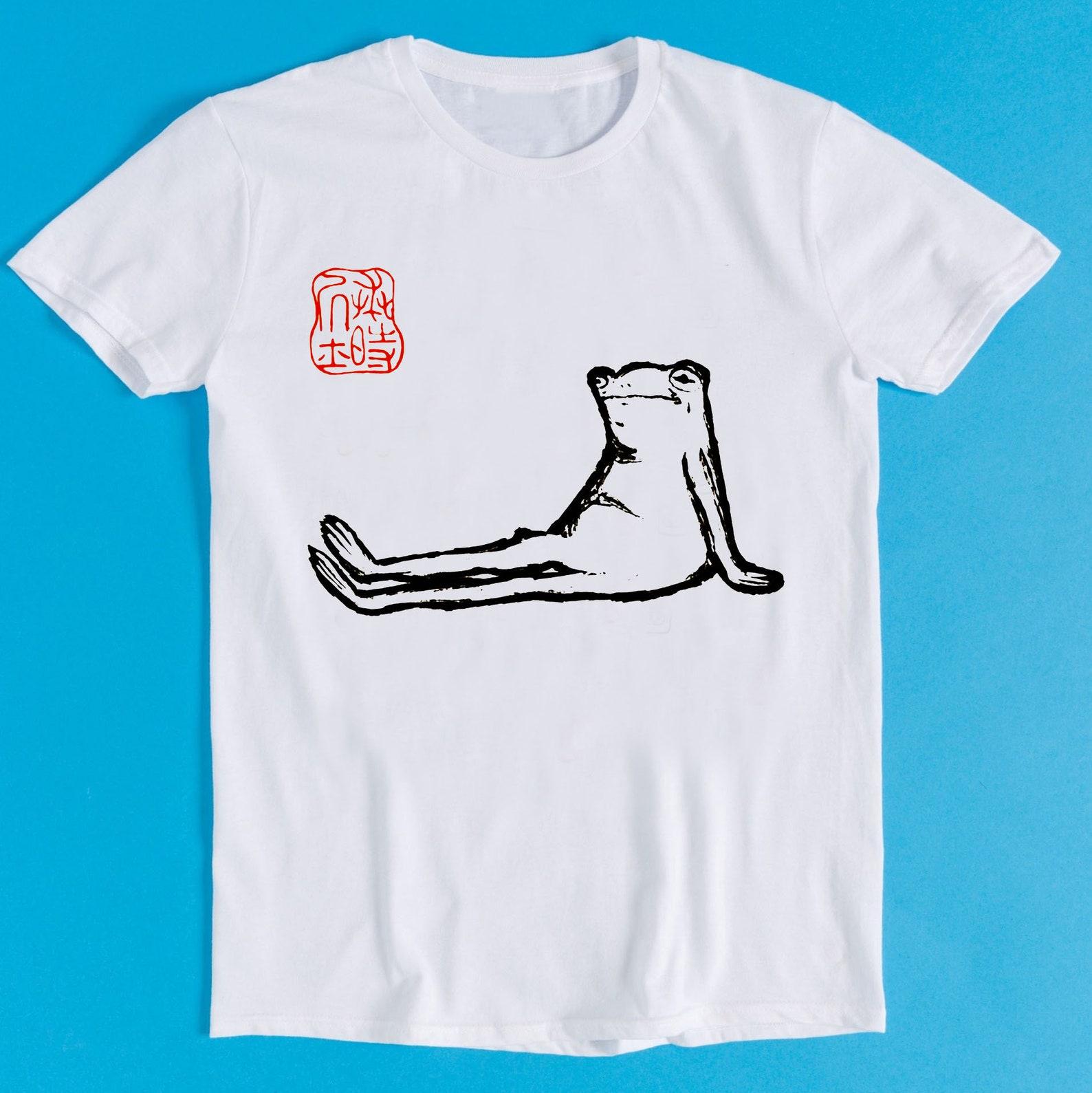 Unimpressed Lazy Laydown Frog Japanese Art Toad Meme Gift Funny Tee Style Unisex Gamer Anime Cult Movie Music T-Shirt K1110 2XL