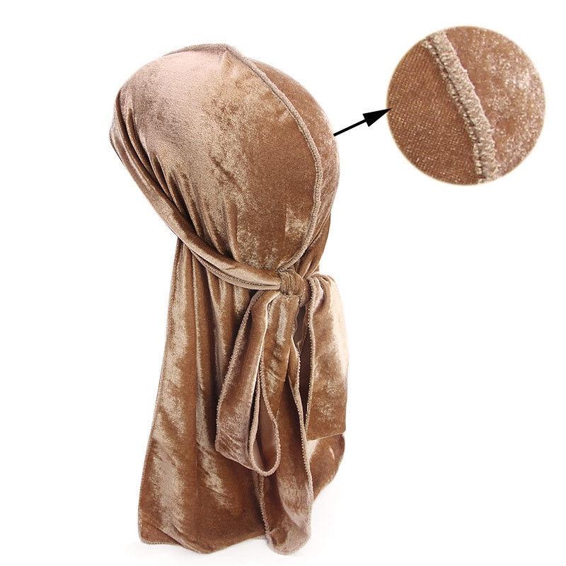 Men Unisex Women Velvet Breathable Bandana Hat Turban Caps Doo Headwear Durag