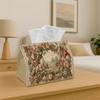 1pc Vintage Chinese Garden Tissue Box Suitable for Living Room, Bedroom, Office And Car - Floral Landscape Paper Towel Holder, Durable Polyester Decor