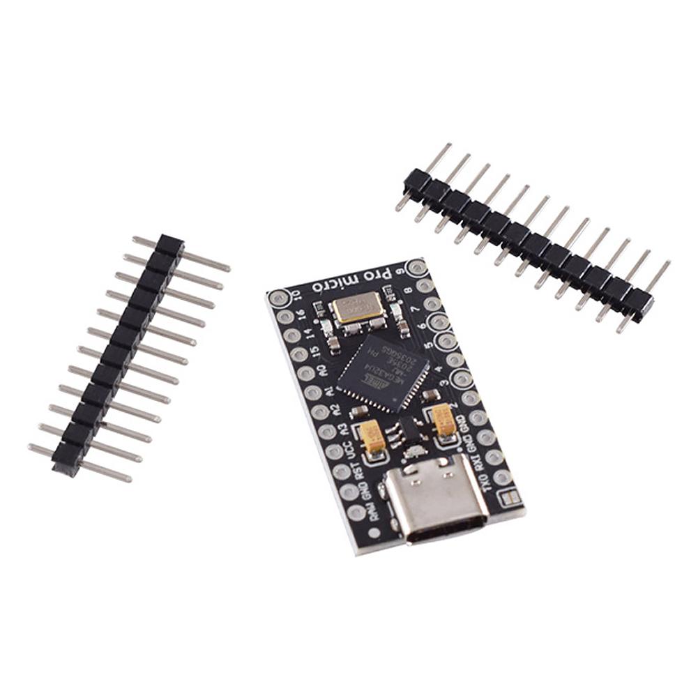 ATmega32U4 Micro USB/Type-C Pro Micro Board with 2 Row Pin Header Pro Micro Module TYPE-C USB Board 16MHz for Leonardo USB Board