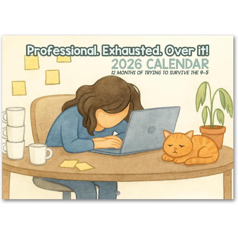 Professional. Exhausted. Over It: 2026 Wall Calendar | Sarcastic Funny Office Work Humor Calendar 12 x8