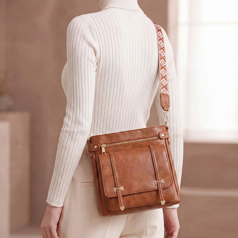 Women's Shoulder Bag Large Capacity Multi-Pocket Bucket Bag Commuter Crossbody Bag