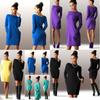 Elegant Summer Solid Casual O Neck Long Sleeve Bodycon Dress With Pockets