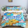 Digimon Cartoon 3D-Printed Bedding Set—Includes Duvet Cover and Pillowcases—Available for Single, Double, King, and Queen-Sized