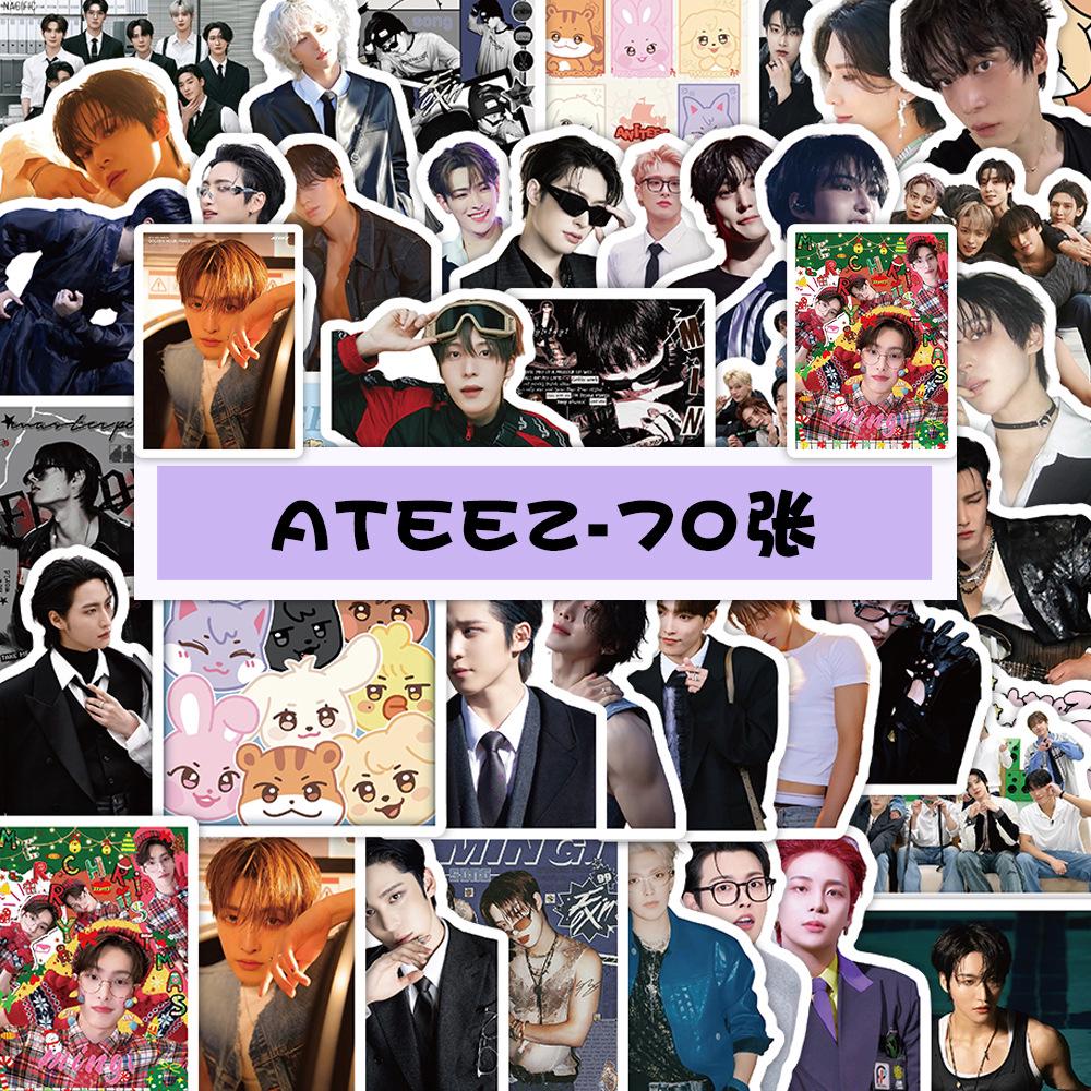 70 уникальных наклеек ATEEZ: Ким Хонджун, Чон Уён и другие - Красивые и обаятельные корейские звездные бой-бэнды gray