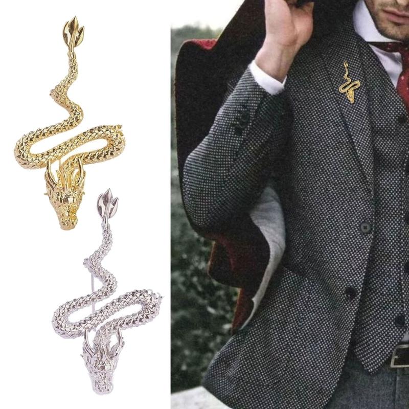 Chinese Zodiacs Shape Brooch Chinese Dragons Lapel Pins for Women Animal Themed Breastpins Stylish Accessory for Women