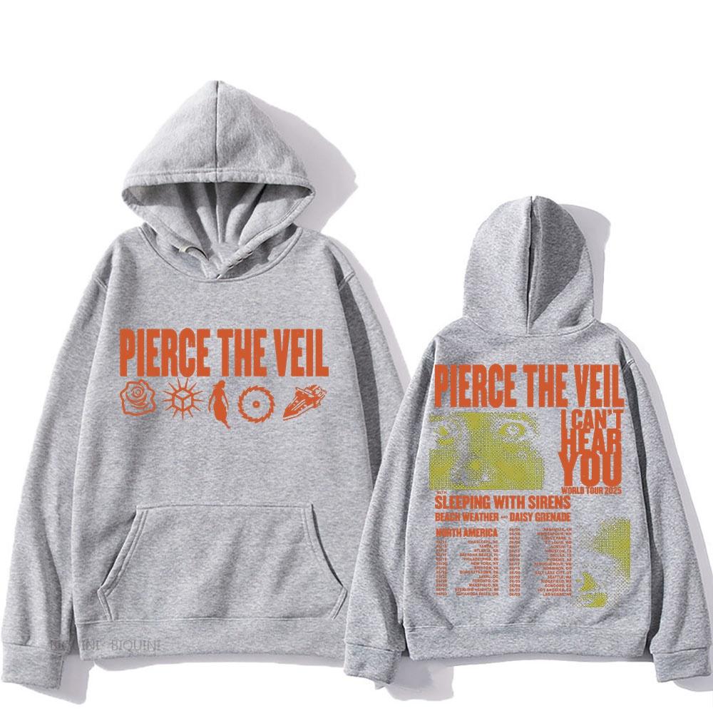 Pierce The Veil Hoodie 2025 Herbst/Winter Herren Damen Harajuku Winter Baumwolle Sportbekleidung Hip Hop Kleid Damen Retro Hoodie