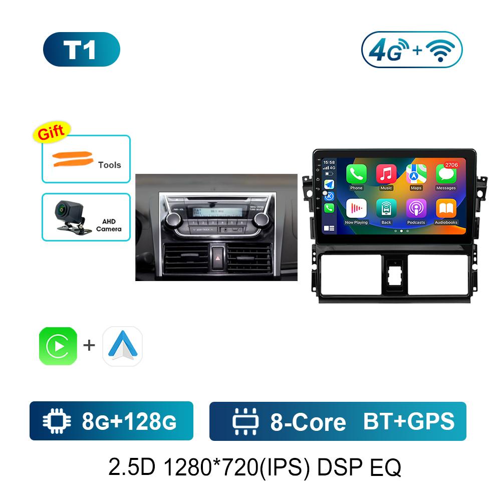 For TOYOTA VIOS YARIS 2013 - 2016 Android System Car Video Multimedia Player GPS 10 '' IPS Screen 4G Bluetooth WiFi Auto Tools