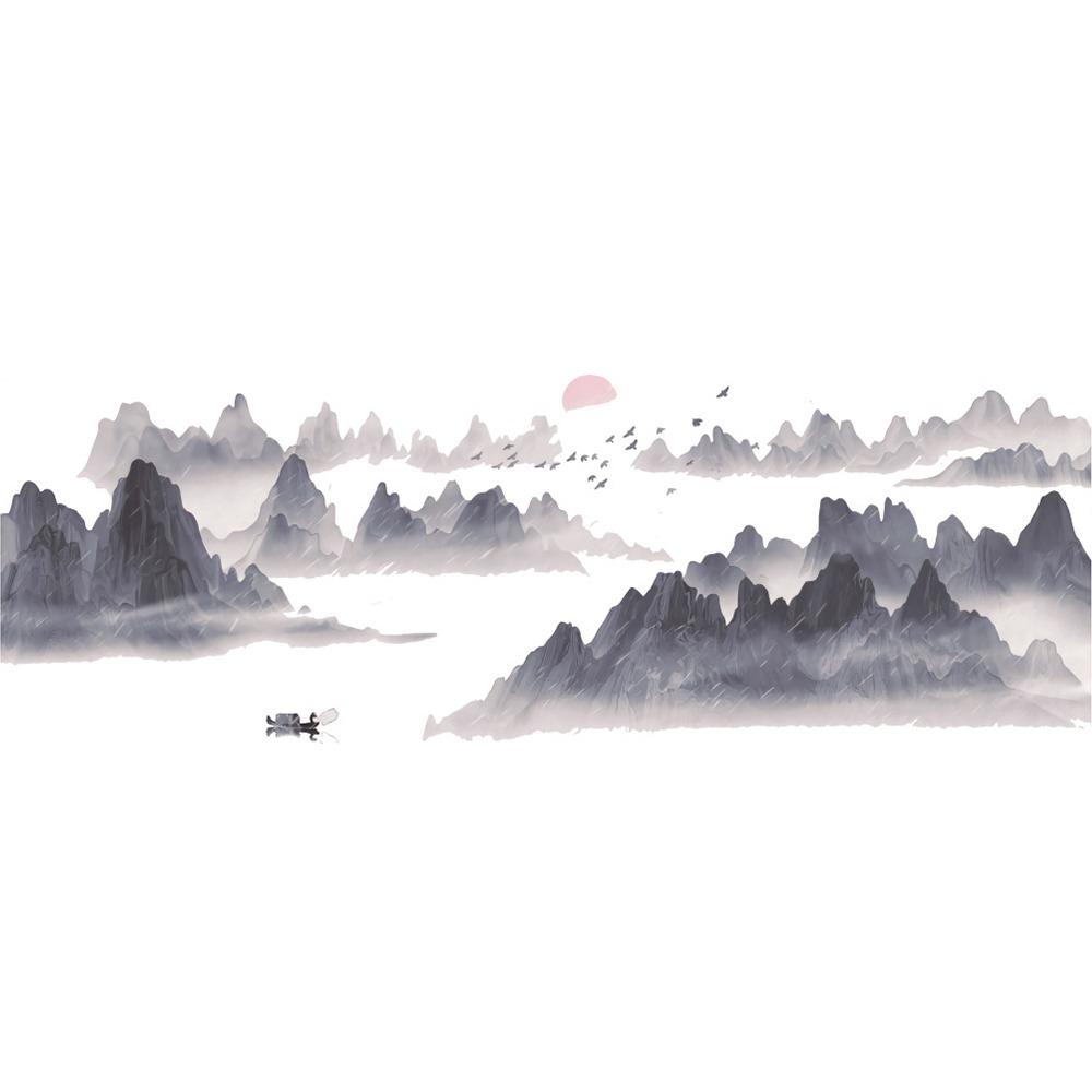 Big Size Landscape Painting Sticker Chinese Style Wallpaper  For Home Decoration