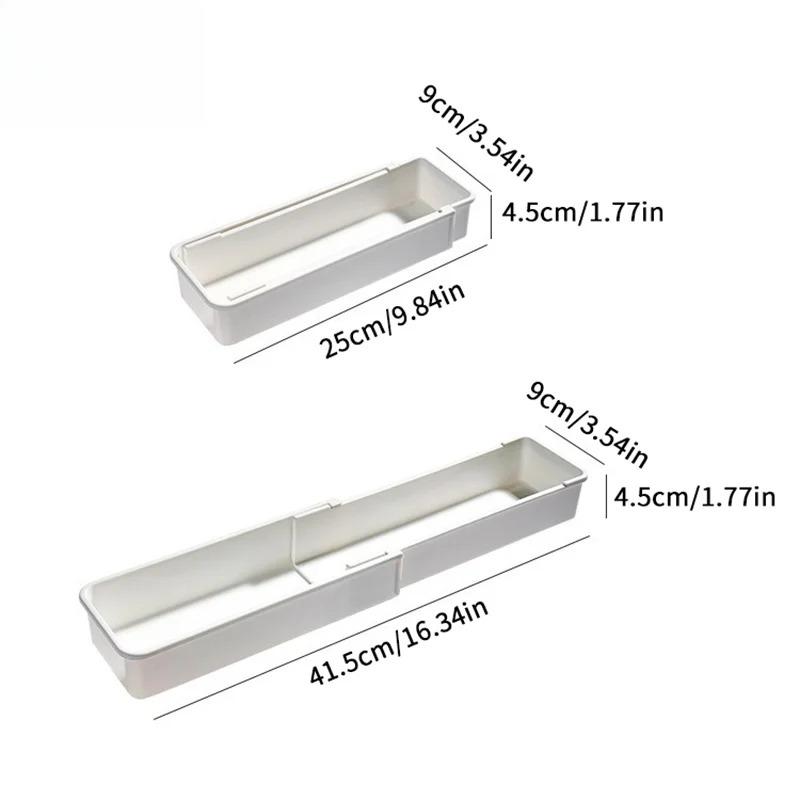 Organiseur de tiroir extensible pour ustensiles de cuisine, support réglable pour couverts et couverts, organisateur de couverts blanc