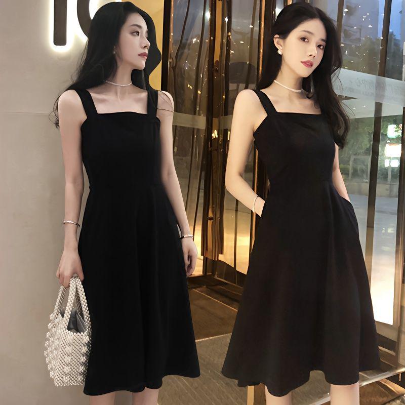 Niche Forest Fairy French Hepburn Style Slimming Camisole Dress for Petite Women