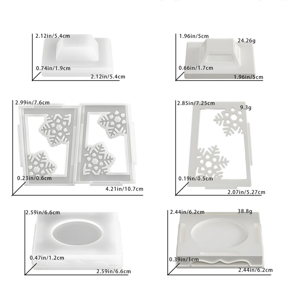 Christmas Splicing Mold Deer Snowflake Mold Candlestick Top Mold Reusable Christmas Crafts Holidays Decoration Handmade Gifts