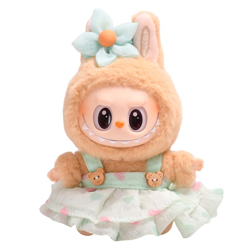 2dílná sada oblečení pro panenky Labubu, doplňky, stylová sada kawaii oblečení vhodná pro panenku Labubu o velikosti 15 cm a 17 cm