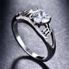Huajie Wedding Heart Shape Sparking Cubic Zirconia Women's Rings Charming Engagement Bride Ring  Trend