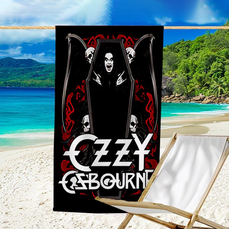 proof beach towel with a Ozzy Madman pattern - soft,absorbent,quick-drying,machine washable - perfect for swimming,camping,bathing
