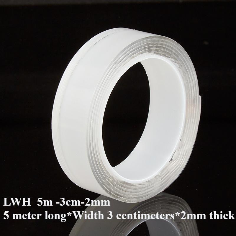 1/3/5M Double Sided Adhesive Tape Strong Transparent Nano Double Sided Sticky Tape Waterproof Reusable Wall Sticker Super Strong