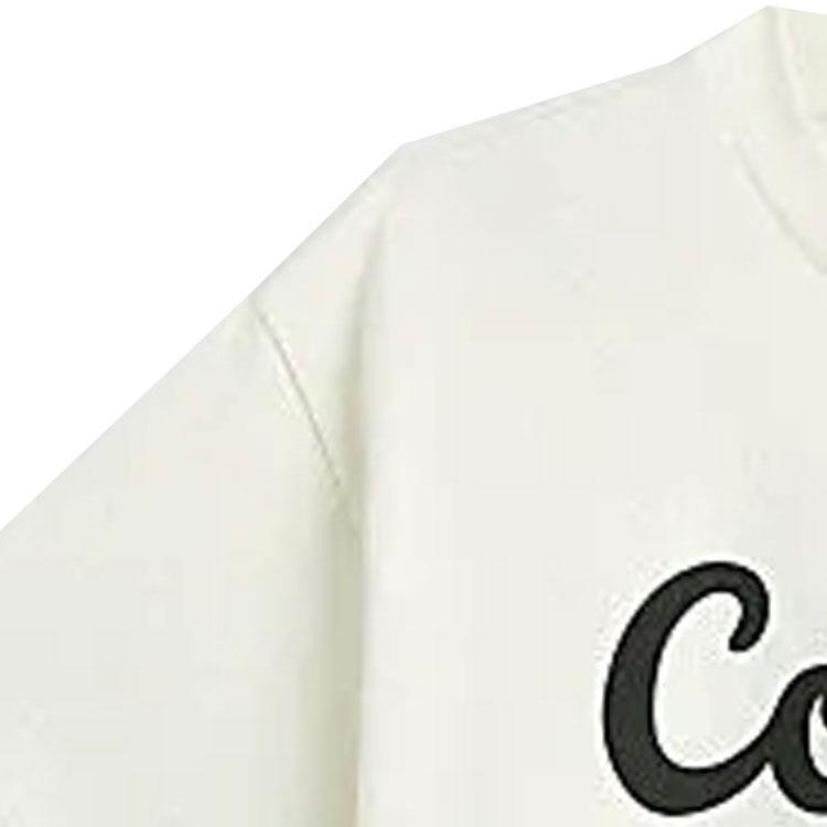 Coach Solid Color Letter Print Short Sleeve T-Shirt Women tops Cream CP778-CRM