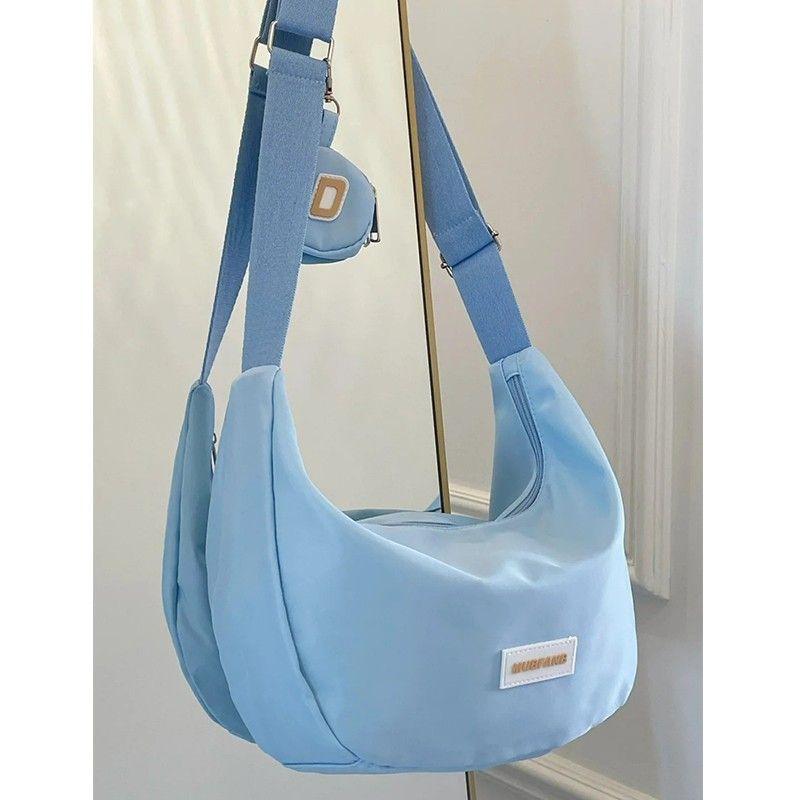Simple casual literary female student single shoulder crossbody dumpling bag