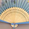 Foldable Bamboos Fan With Flowing Tassels Imitation Silk Handheld Fan For Cooling And Decorative Purposes Holiday Gift