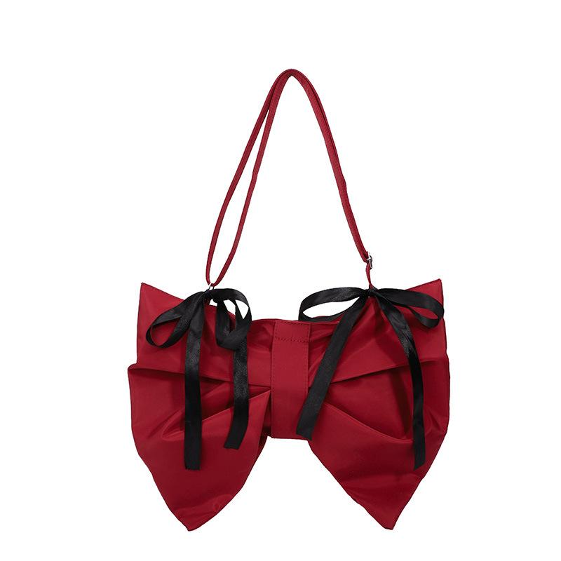 Cute Bow Small Bag 2025 New Mori Sweet Girl Fashion Niche Design Single Shoulder Underarm Bag Tide
