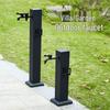 Black Stainless Steel Outdoor Pillar Faucet