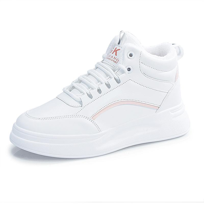 High Top Women Sneakers Casual Vulcanize Shoes Autumn Winter 2024 Comfortable Lace Up Platform Shoes Designer White Shoes Woman