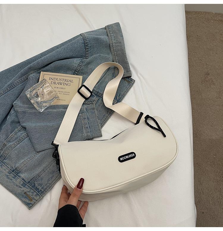 

2025 Spring Cloth Bag Fashion Versatile Advanced Sensei Literary Dumplings College Students Class One Shoulder Crossbody Bag белый