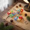Cartoon 4 Keys Fingertip Button Keyring Santa Claus Elk Deer Fidget Bag Pendant Backpack Ornament